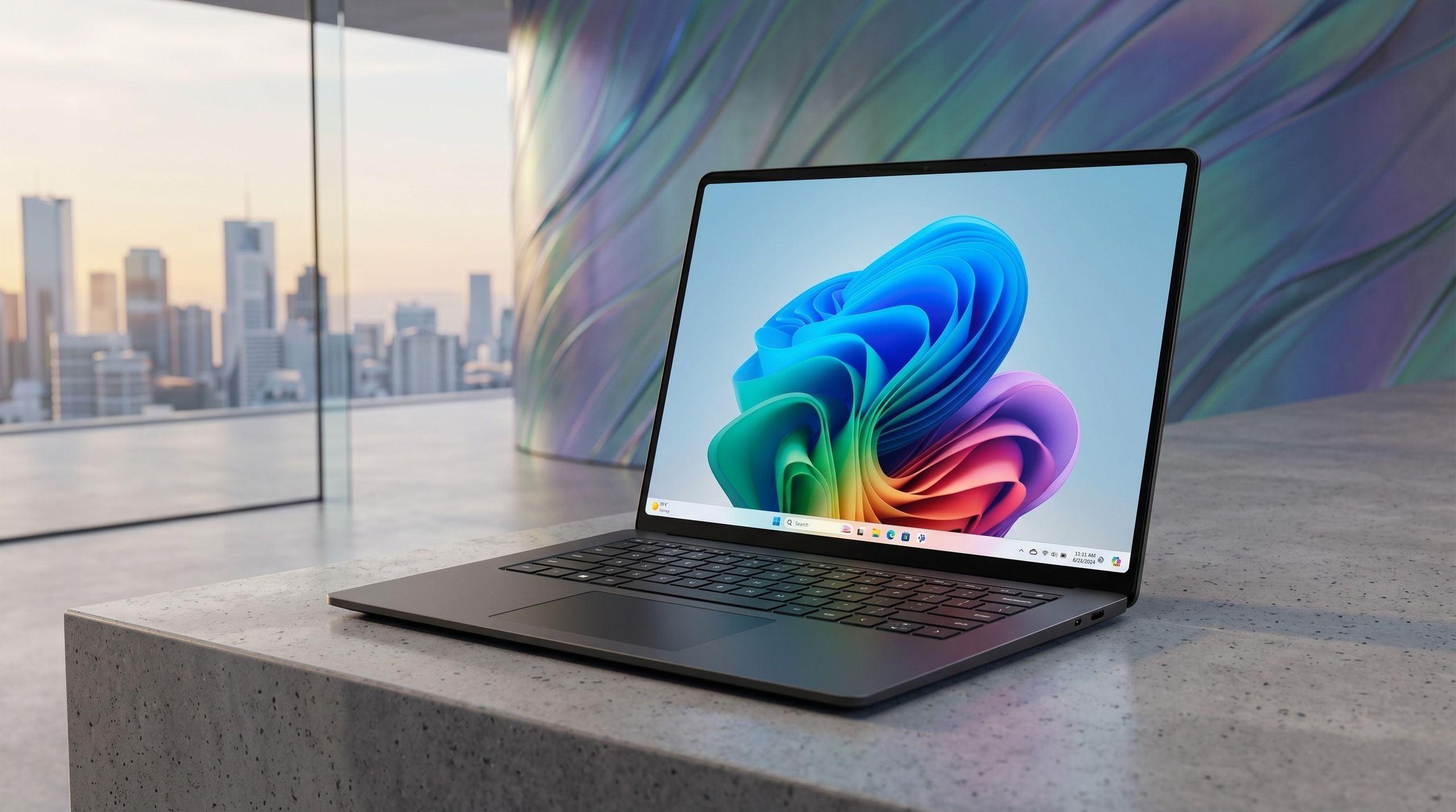 Reference image for: Our favorite Snapdragon X Elite laptop with "peak clamshell form factor", once again escapes the claws of