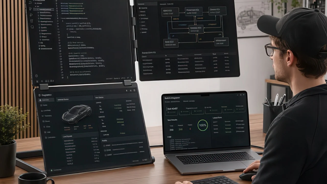 Reference image for: This is the most incredible portable monitor setup you'll see
