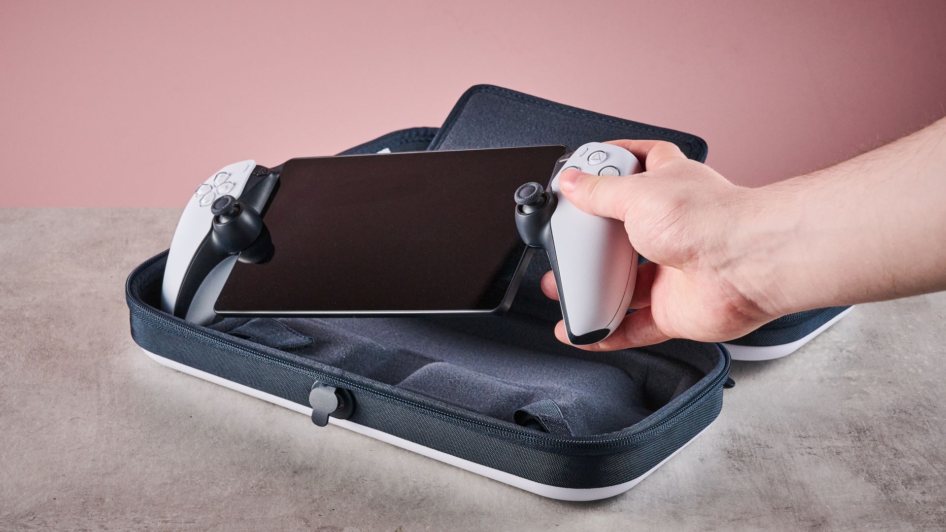Reference image for: I tested a cheap PS Portal case with a molded interior, charging cable passthrough, and a super-durable build