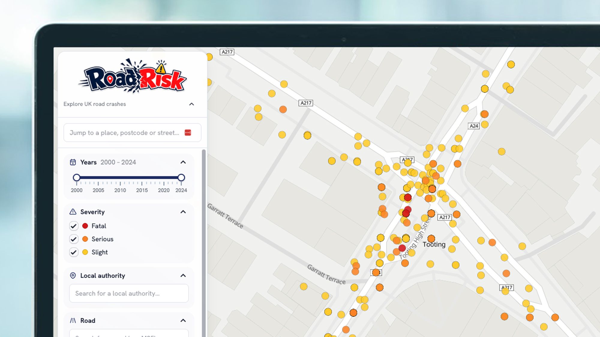 Reference image for: I used this free tool to see every road collision near my home over the past 25 years