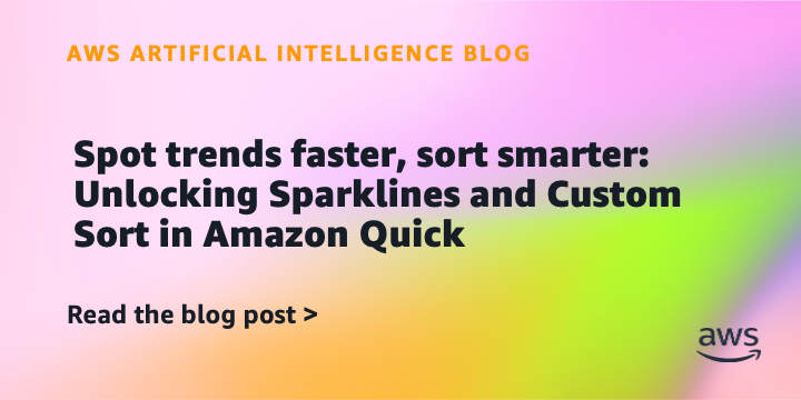 Reference image for: Spot trends faster, sort smarter: Unlocking Sparklines and Custom Sort in Amazon Quick