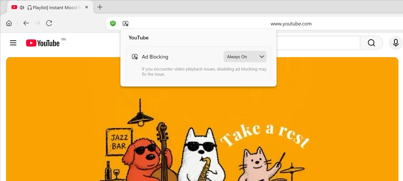 Ảnh tham khảo cho bài: Xem YouTube không QC với DuckDuckGo và Brave