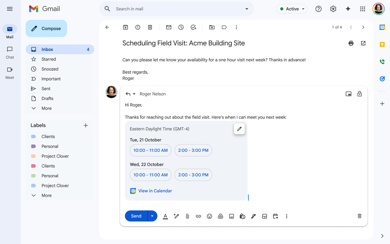 Reference image for: Gemini can now help you schedule time with others in Gmail: why teams are taking a closer look